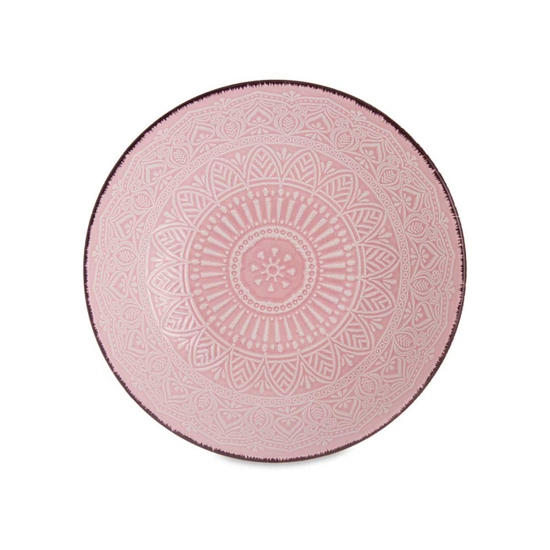 PRATO FUNDO RELEVO ROSA 20CM 