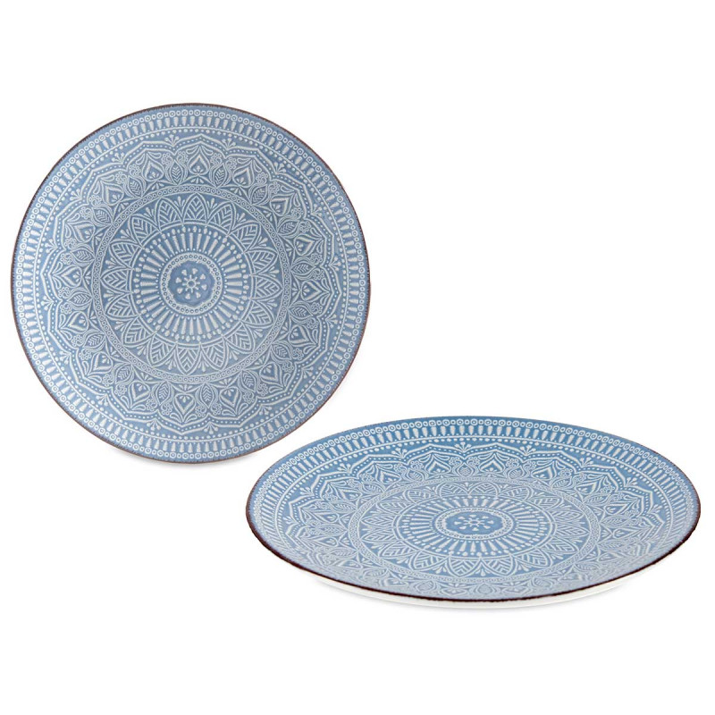ASSIETTE RELIEF PLATE BLEU 27CM 
