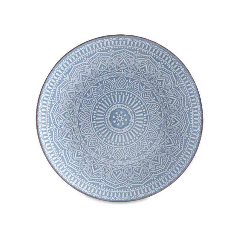 PRATO RASO RELEVO AZUL 27CM 