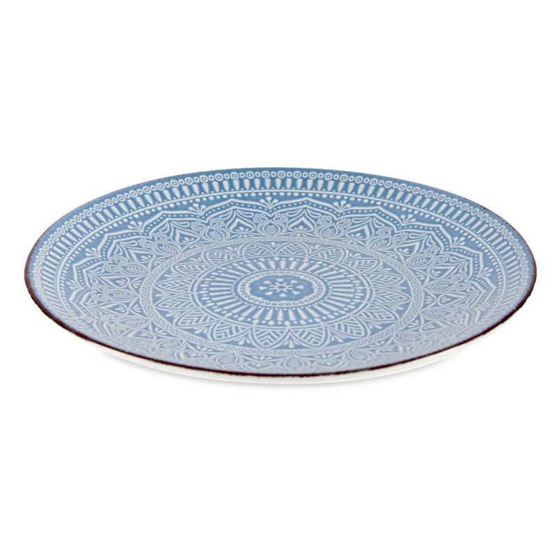 PRATO RASO RELEVO AZUL 27CM 