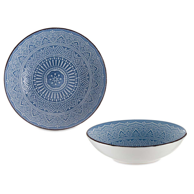 ASSIETTE RELIEF CREUSE BLEU 18,5CM 