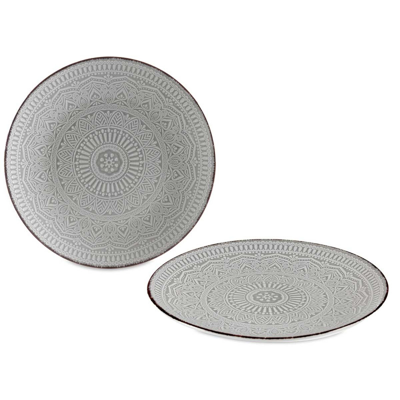 PRATO RASO RELEVO CINZENTO 27CM