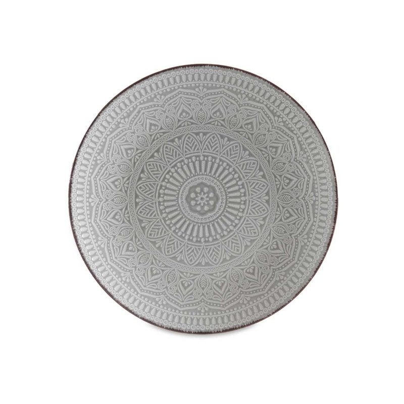 PRATO RASO RELEVO CINZENTO 27CM