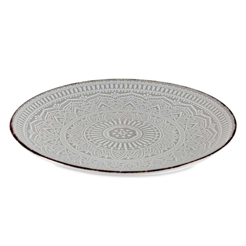 PRATO RASO RELEVO CINZENTO 27CM