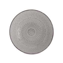 ASSIETTE RELIEF CREUSE GRIS 18,5CM 