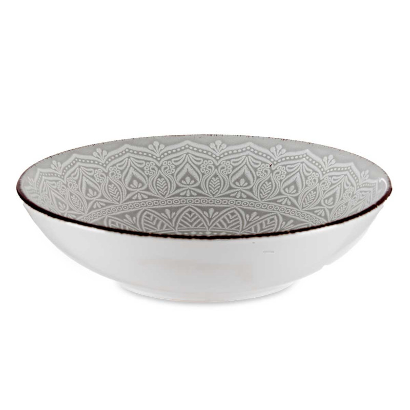 20CM GREY RELIEF SOUP DISH