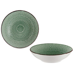 PIATTO RILIEVO FONDO VERDE 20CM