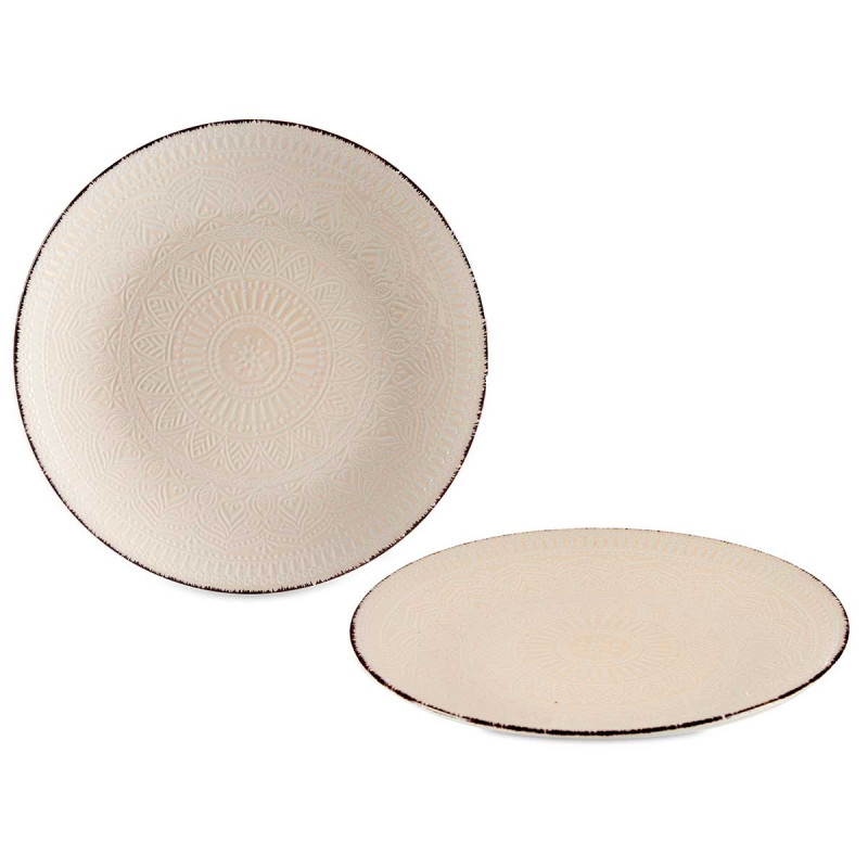 PLATO RELIEVE LLANO BEIGE 27CM
