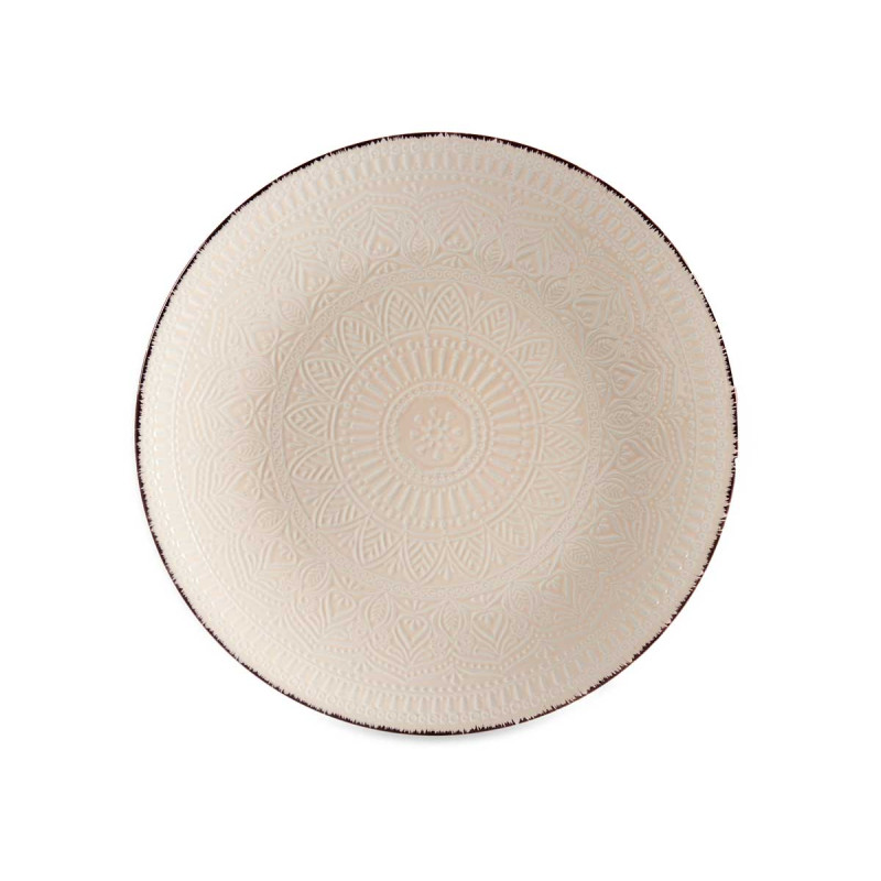 PRATO RASO RELEVO BEGE 27CM