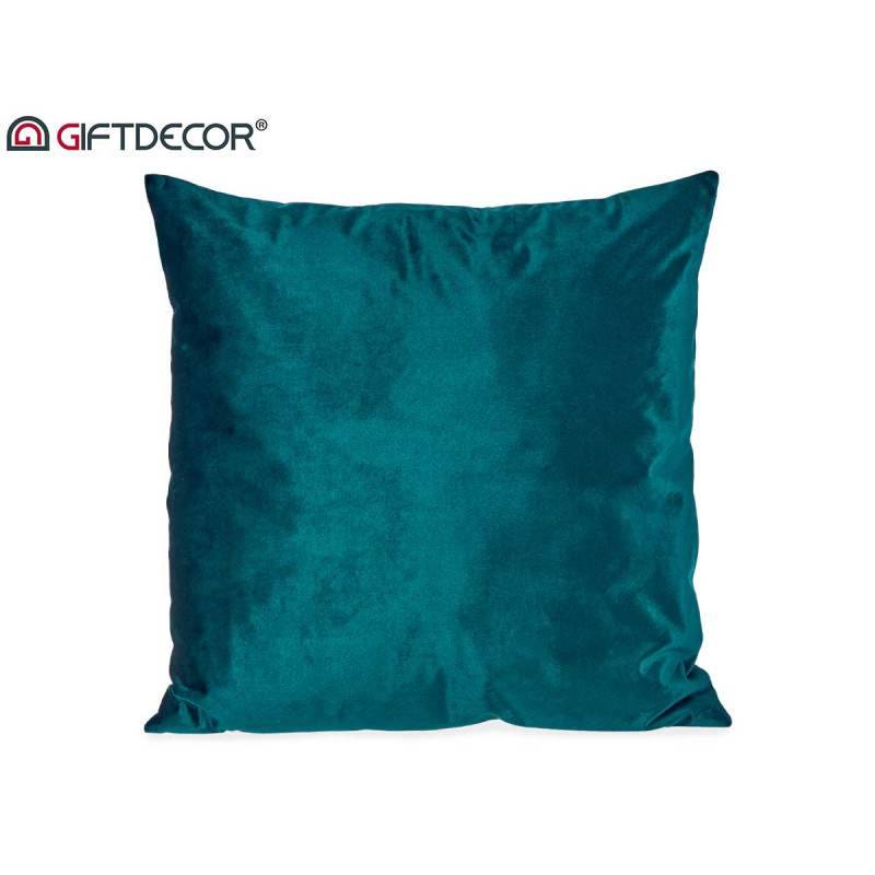 CUSCINO VELLUTO BLU PETROLIO 60X60CM