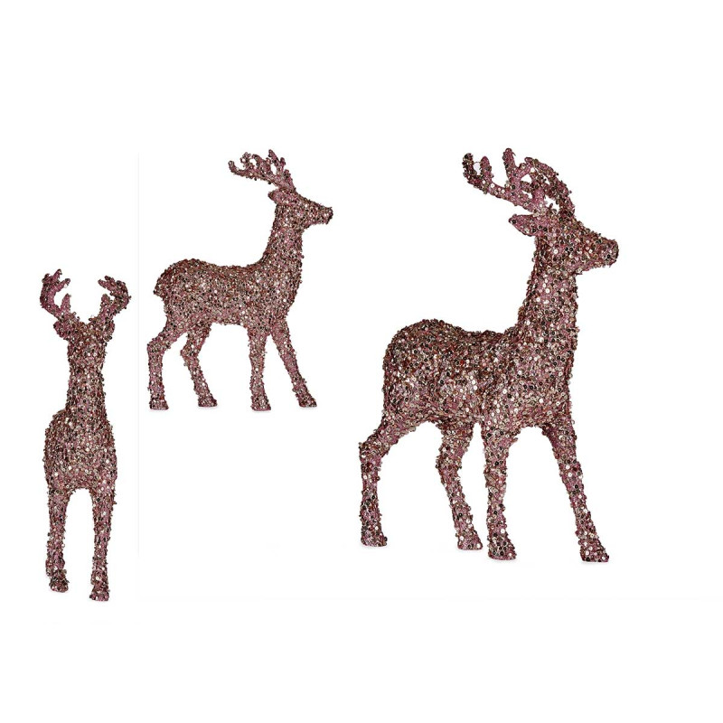 MEDIUM GLITTER PINK REINDEER 