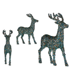 RENNE PIED MOYEN AVEC PAILLETTES BLEU 