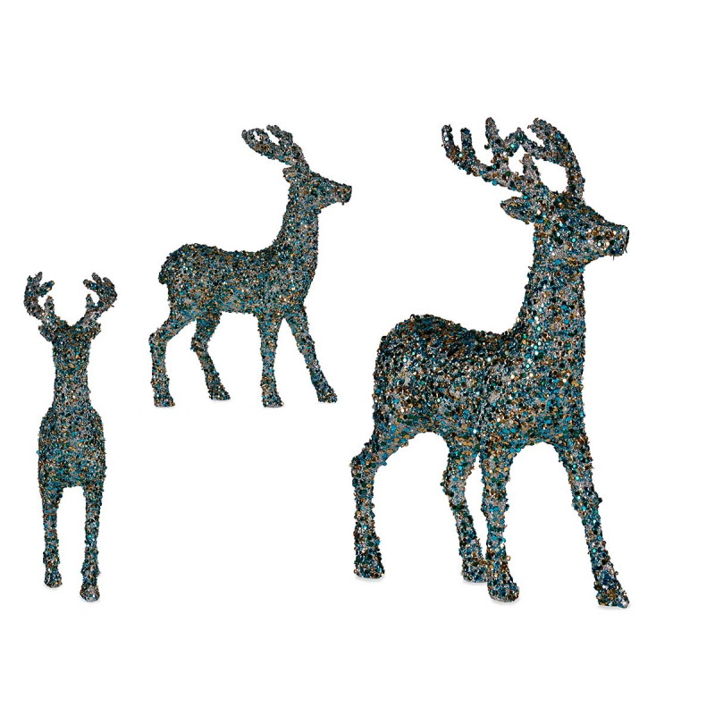 RENNE PIED MOYEN AVEC PAILLETTES BLEU 
