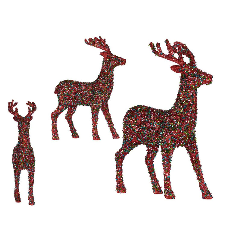 MEDIUM MULTICOLOUR GLITTER REINDEER