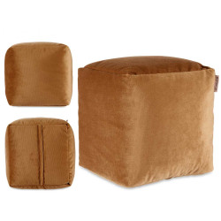 PUFF QUADRATO IN VELLUTO 30X30CM BEIGE