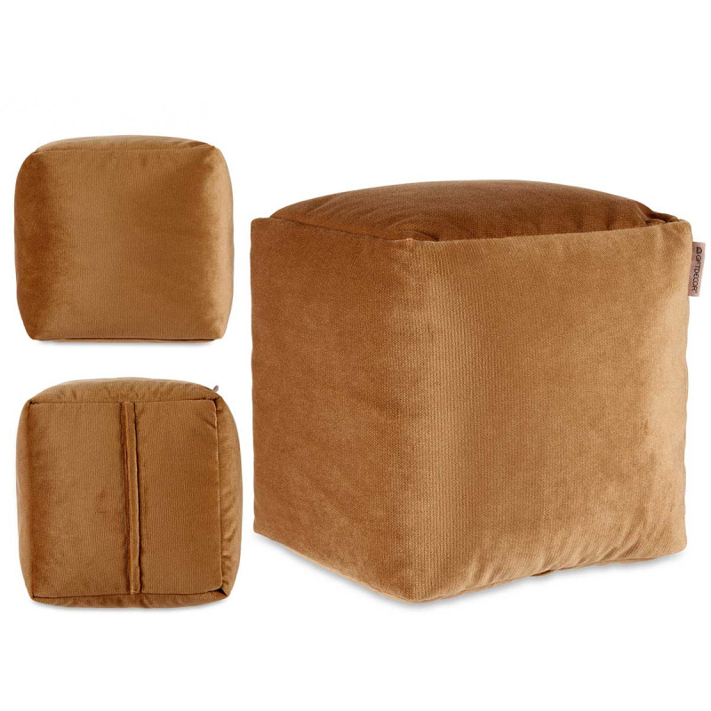 PUFF QUADRATO IN VELLUTO 30X30CM BEIGE