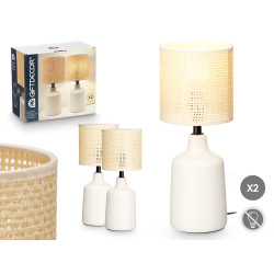 SET 2 LAMPES DE TABLE BLANCHES