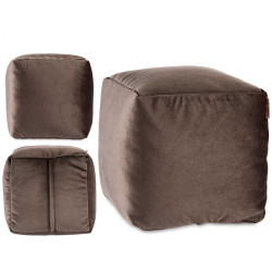 PUFF QUADRATO VELLUTO 30X30CM GRIGIO