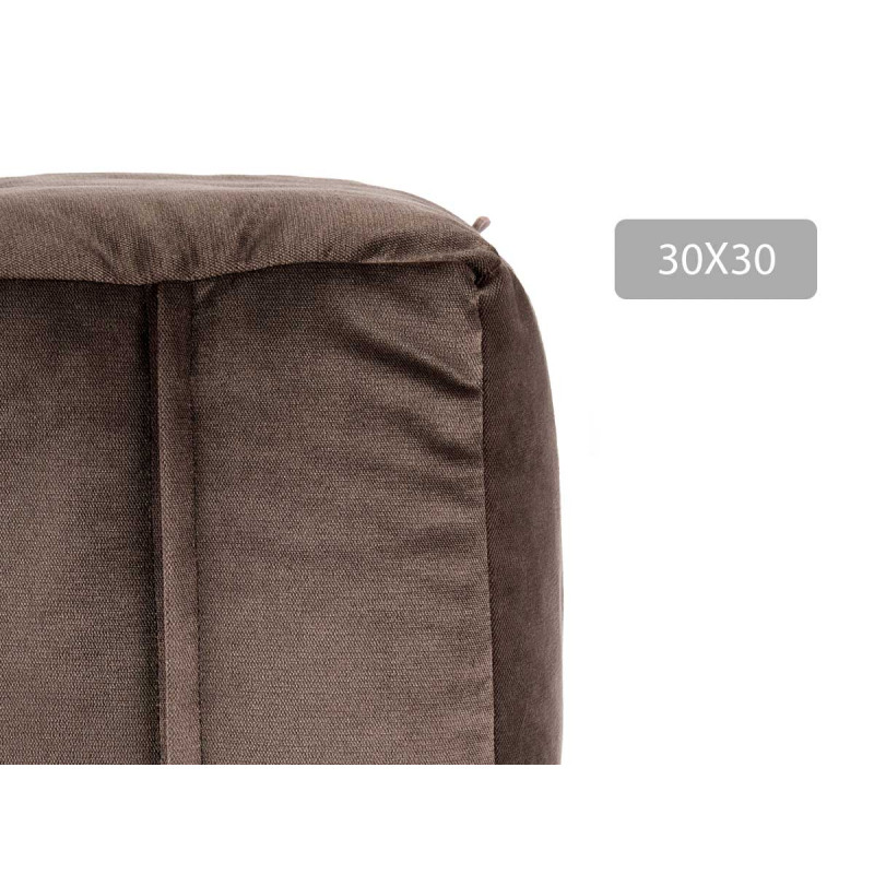 30X30CM GREY SQUARE VELVET POUFFE 