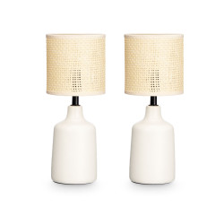 SET 2 LAMPES DE TABLE BLANCHES