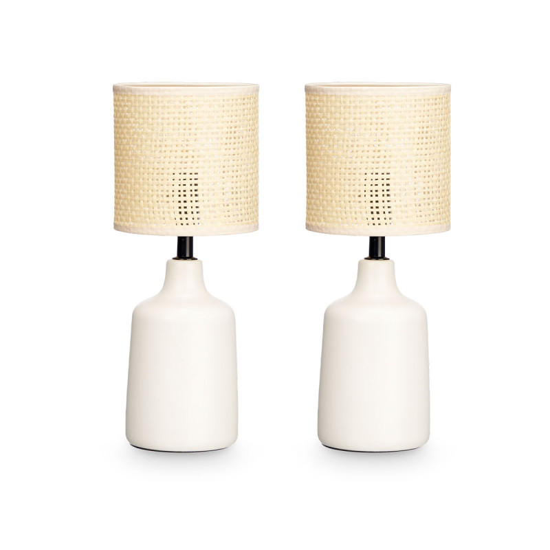 SET 2 LAMPES DE TABLE BLANCHES