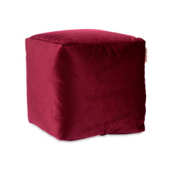 PUFF QUADRADO VELUDO 30X30CM GRENÁ