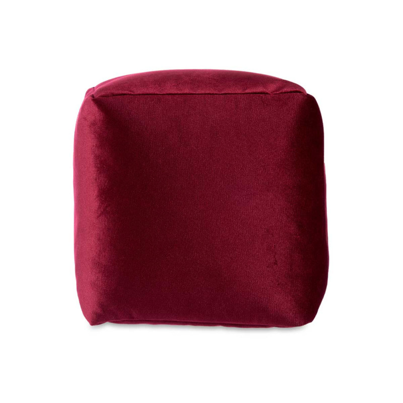 PUFF QUADRATO IN VELLUTO 30X30CM GRANATO