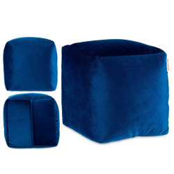 PUFF QUADRATO IN VELLUTO 30X30CM BLU