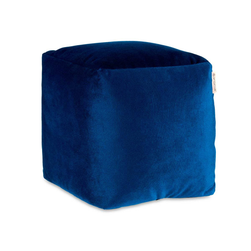 PUFF QUADRATO IN VELLUTO 30X30CM BLU