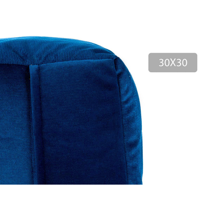 POUF CARRE VELOURS 30X30CM BLEU