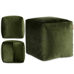 POUF CARRE VELOURS 30X30CM VERT