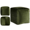 PUFF QUADRATO IN VELLUTO 30X30CM VERDE