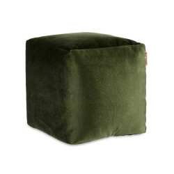 PUFF QUADRATO IN VELLUTO 30X30CM VERDE