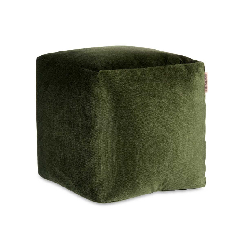 PUFF QUADRATO IN VELLUTO 30X30CM VERDE