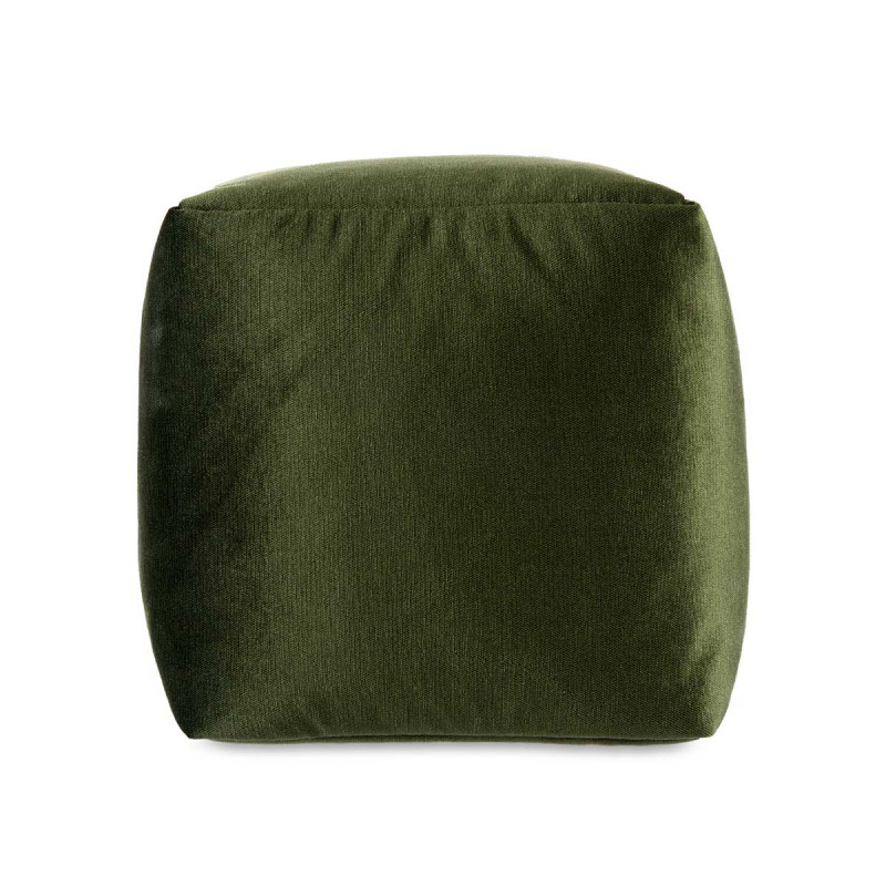 POUF CARRE VELOURS 30X30CM VERT