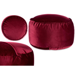 POUF ROND VELOURS 60X35CM GRENAT