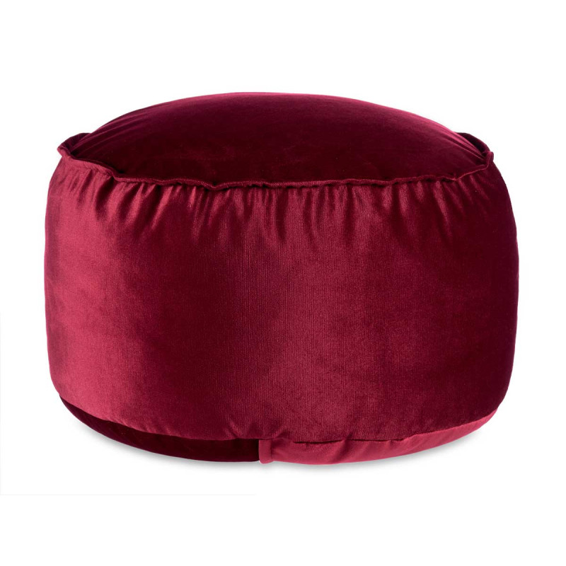 POUF ROND VELOURS 60X35CM GRENAT