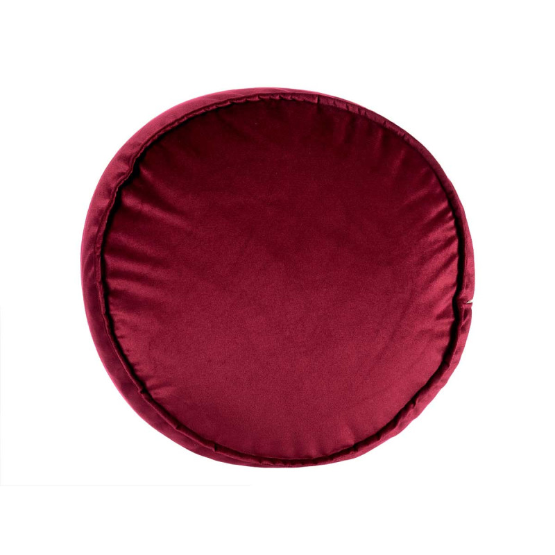 POUF ROND VELOURS 60X35CM GRENAT