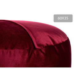 POUF ROND VELOURS 60X35CM GRENAT