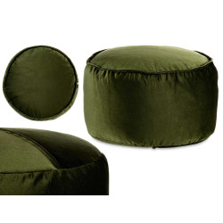 POUF ROND VELOURS 60X35CM VERT