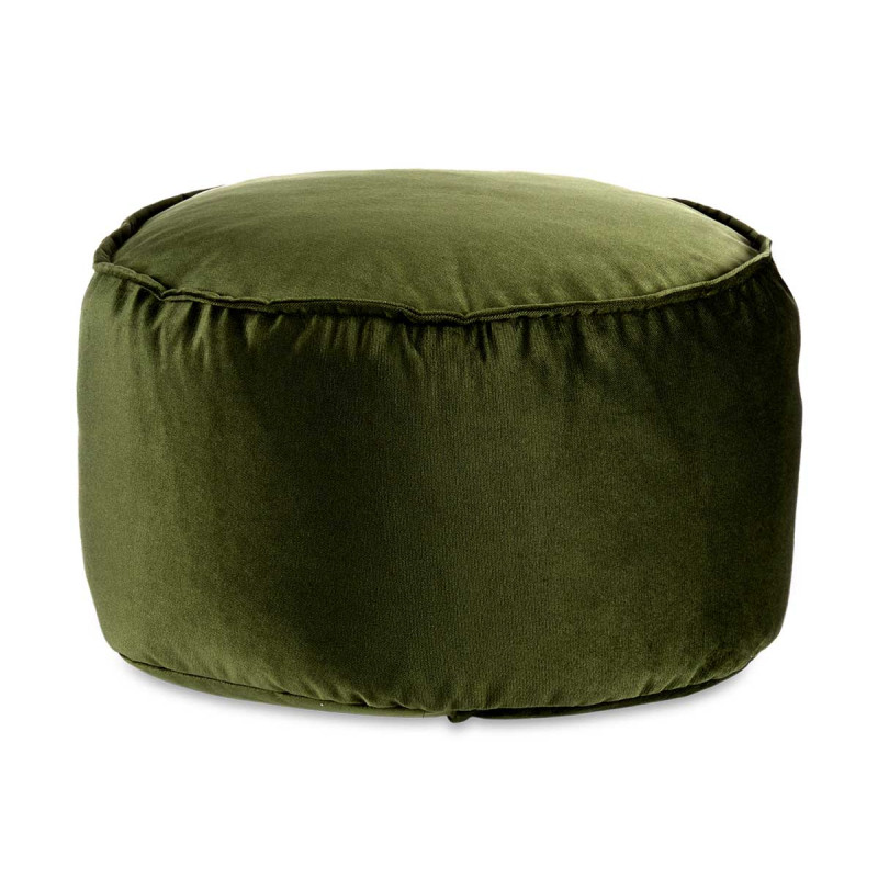 PUFF REDONDO TERCIOPELO 60X35CM VERDE