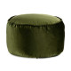 60X35CM GREEN ROUND VELVET POUFFE 