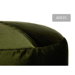 POUF ROND VELOURS 60X35CM VERT