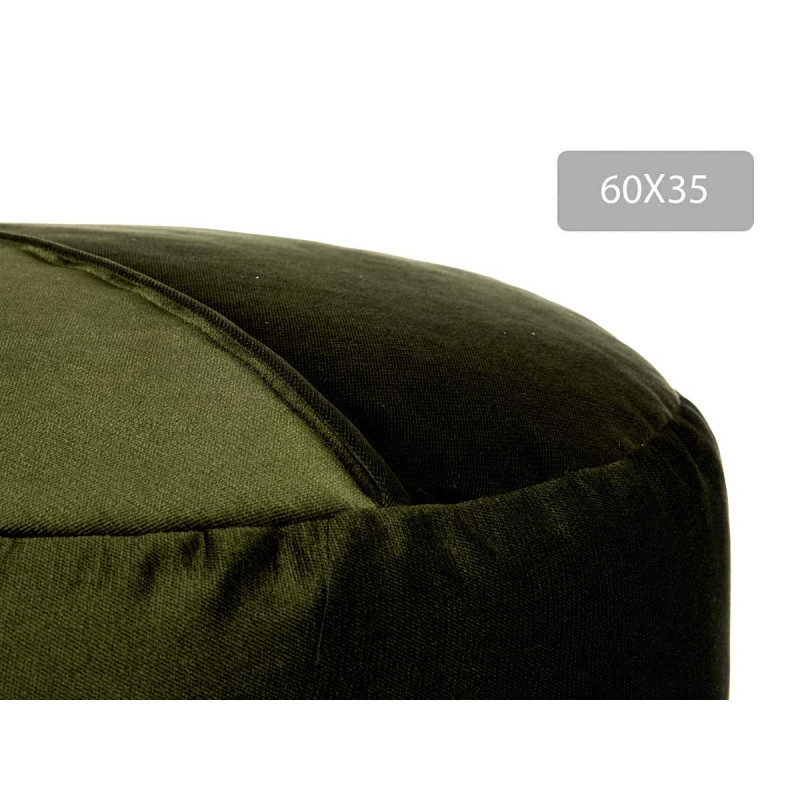 POUF ROND VELOURS 60X35CM VERT