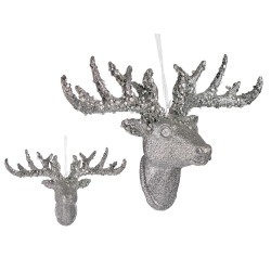 SILVER DEER HEAD TO HANG 