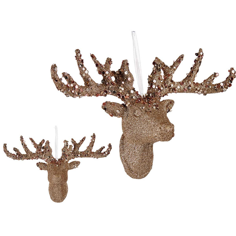 GOLD DEER HEAD TO HANG 