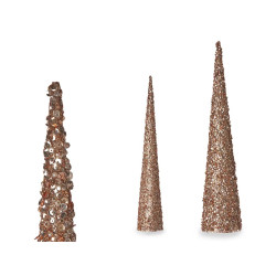 SET 2 CONO NATALE PAILLETTES ORO