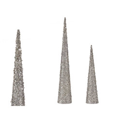 CONE NOEL PAILLETTES BLANC SET 2