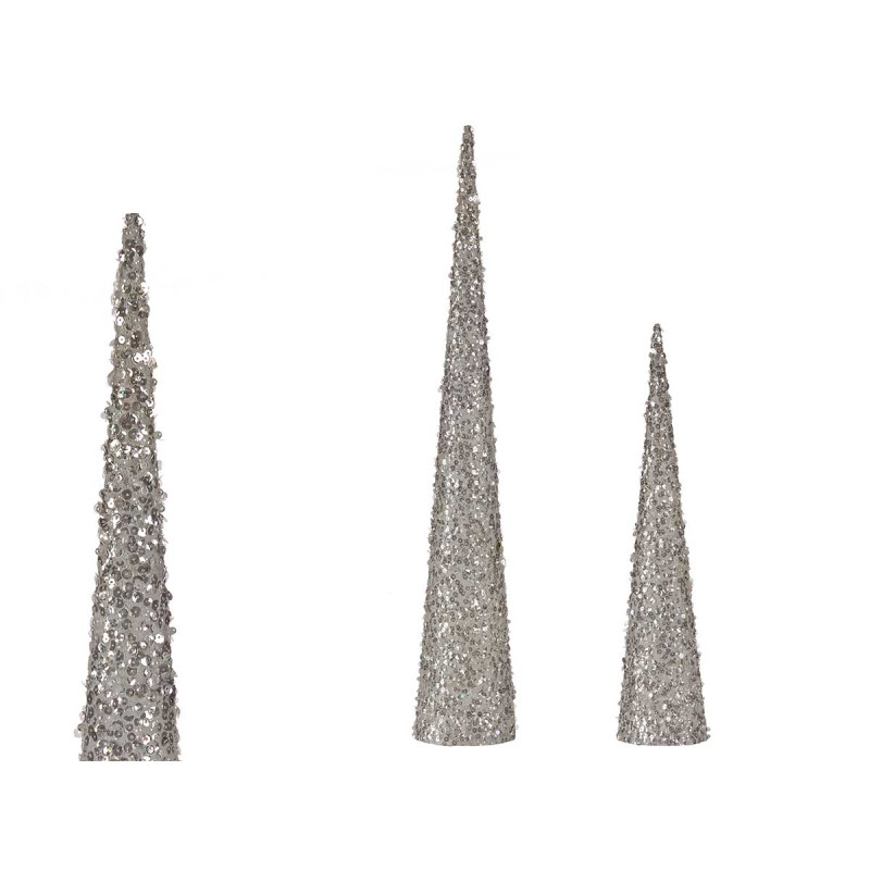 WHITE CHRISTMAS CONE SEQUINS SET 2