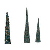 CONE NOEL PAILLETTES BLEU SET 2